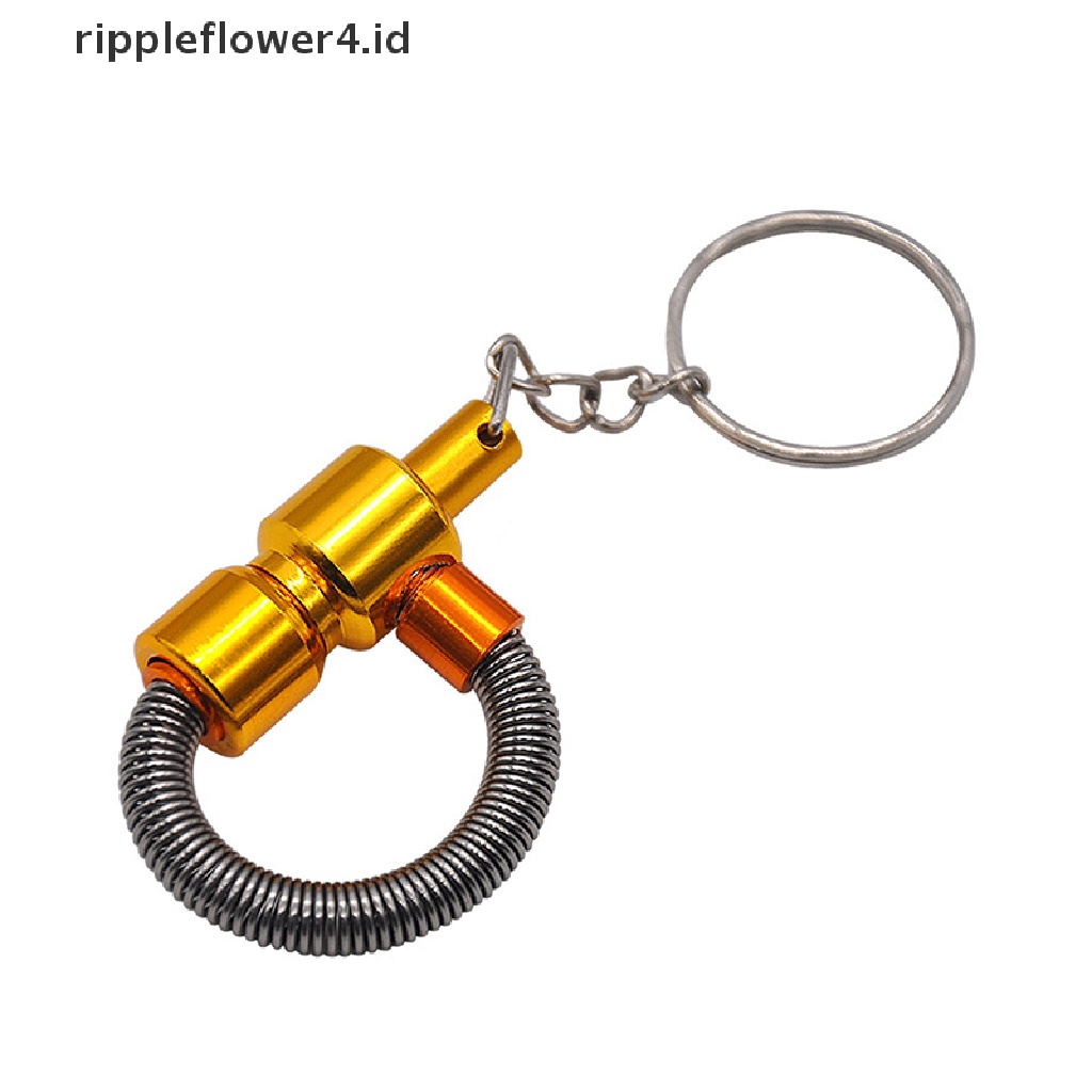 {rippleflower4.id} Metal Spring Pipe Pipa Portable Dengan Gantungan Kunci Aksesoris ett~