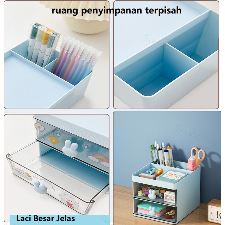 Kotak Pensil Meja Laci Mini Kotak Alat Tulis Desktop Organizer Storage  Tempat Alat Tulis Penyimpanan Alat Tulis