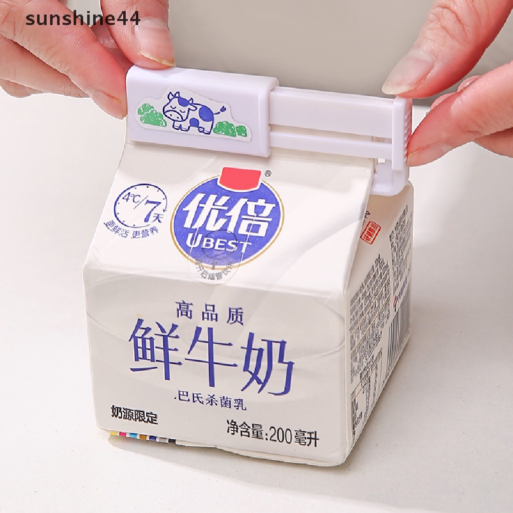 Sunshine 2PCS Klip Segel Karton Susu Plastik Japan Style Kemasan Minuman Sealed Clamp.