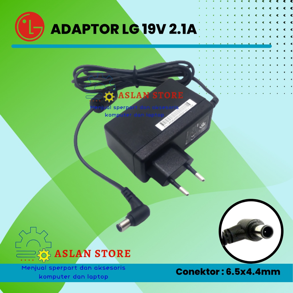 Charger casan Monitor LG TV LED LG Adaptor TV Monitor LG 19V-2.1A LED TV Monitor LG Colokan Jarum original