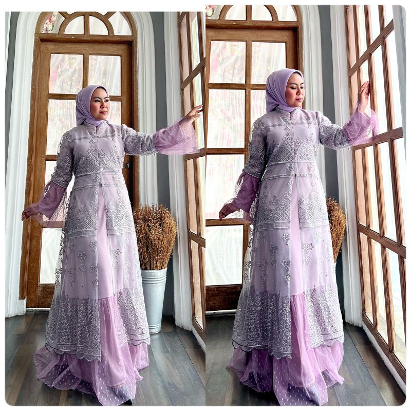 NEW ARRIVAL // LUNA DRESS // BAHAN TILLE BORDIR SAPTO MIX TILLE DOTTY FULL FURING // BAJU PESTA // SERAGAMAN WISUDA // KEBAYA TERBARU // KEBAYA MODERN // By Mirajaya