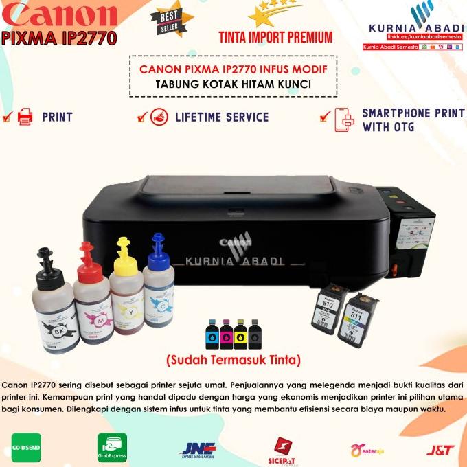 Printer Canon IP 2770 IP2770 Inkjet + Infus Tabung