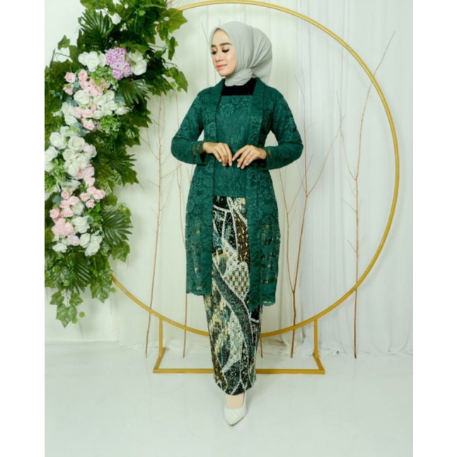 KebayaKutu Baru Brukat Jumbo LD 120cm Hijau Sage