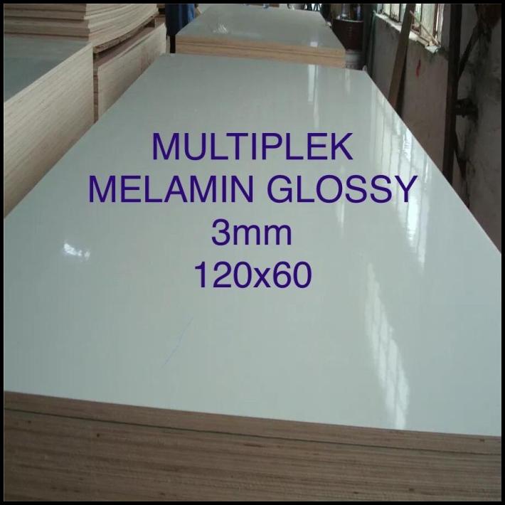 Triplek/Multiplek Melamin Putih Glossy 3Mm (120X60)Cm, Melamin Plywood