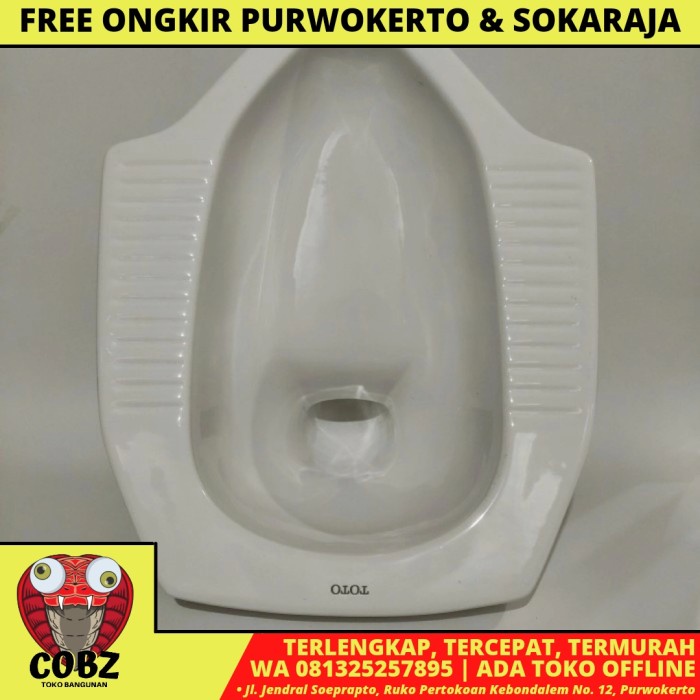 TOTO KLOSET JONGKOK LANTAI BAWAH TEMPEL KERAMIK PUTIH