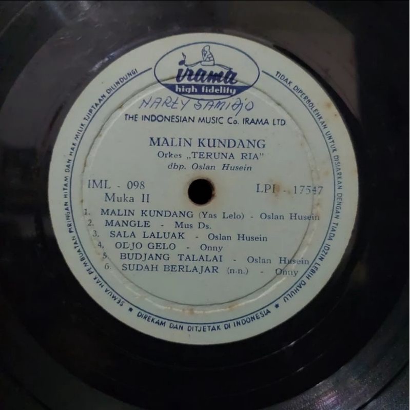 Vinyl Piringan Hitam 12&quot; Malin Kundang