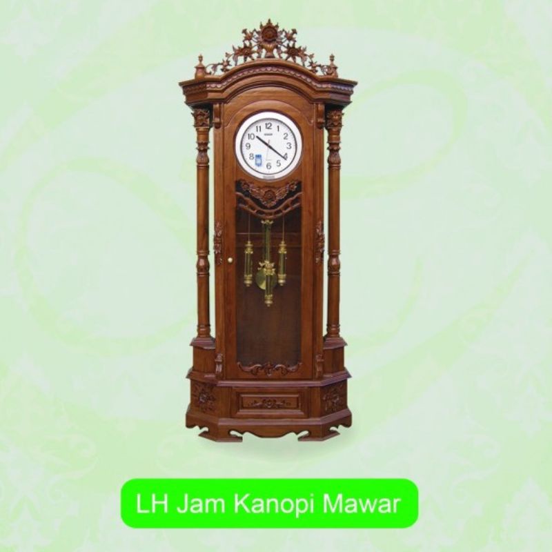 Lemari Hias Jam Antik - Kayu Jati asli Jepara - Mewah - Berlaku COD - Free ONgkir Medan