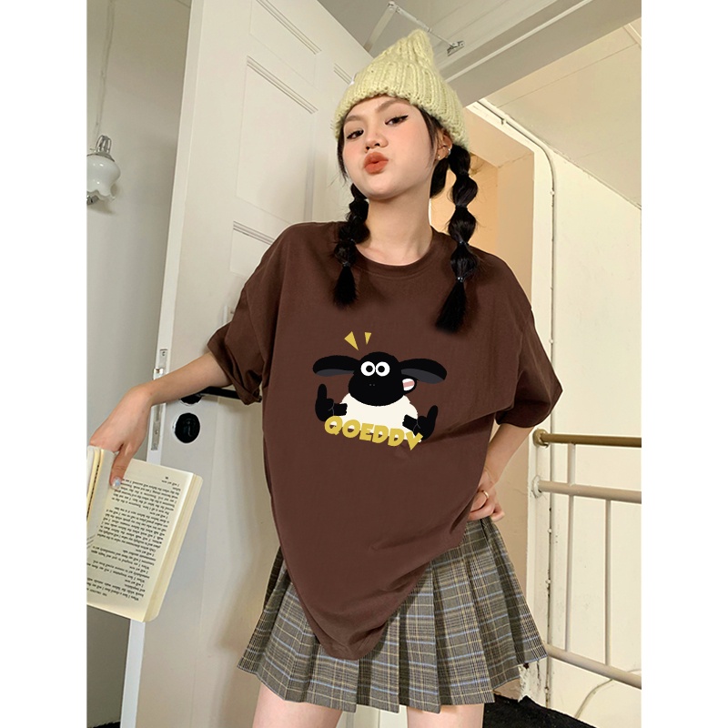 kaos oversize wanita import lengan pendek cartoon graphic print T-shirt korean style baju kaos wanita