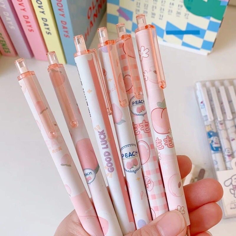 

KIYOWO 1 PCS PULPEN GEL MEKANIK PEACH CUTE AESTHETIC