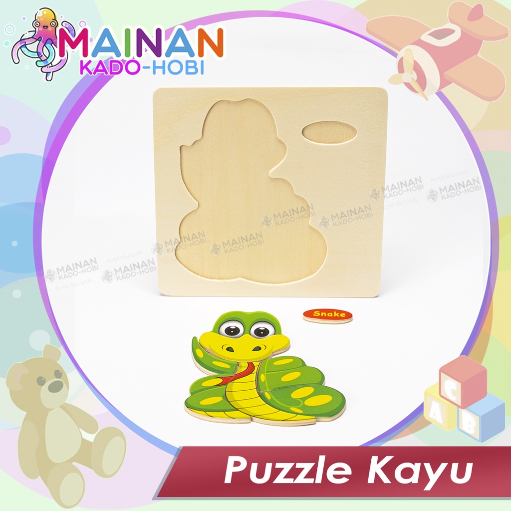 MAINAN ANAK TETRIS PUZZLE 3 DIMENSI KARAKTER HEWAN ANIMAL SNAKE ULAR