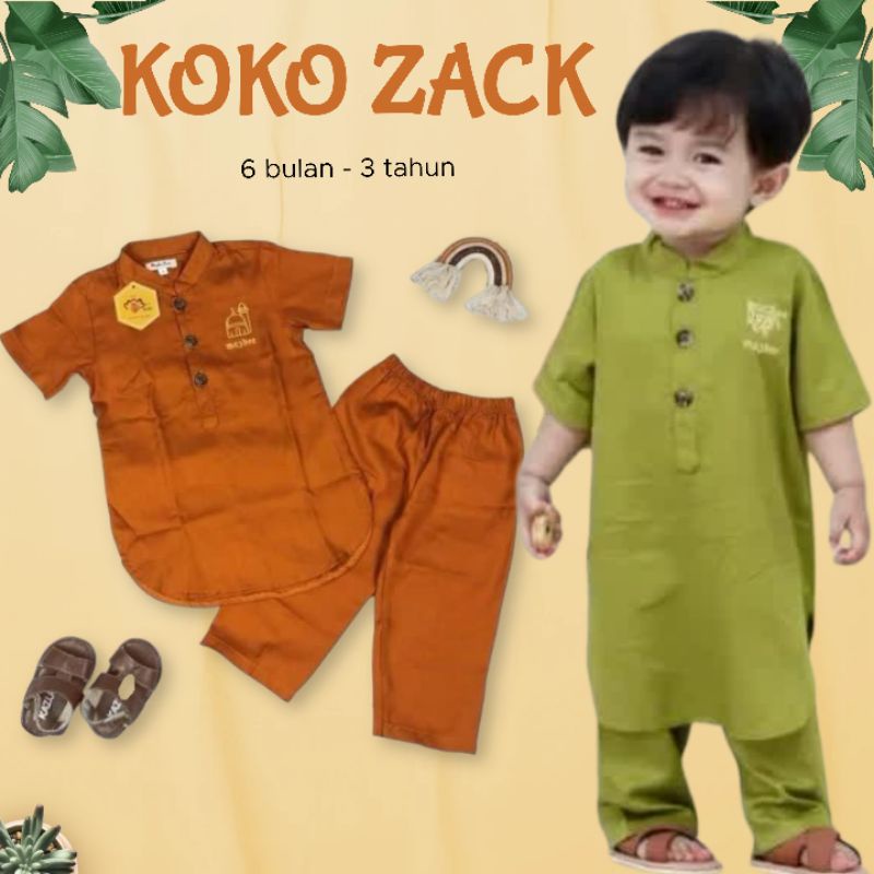 Setelan Koko Anak Laki-laki ZACK By Mybee Set Baju Muslim anak Cowok usia 6 bulan - 3 tahun Murah