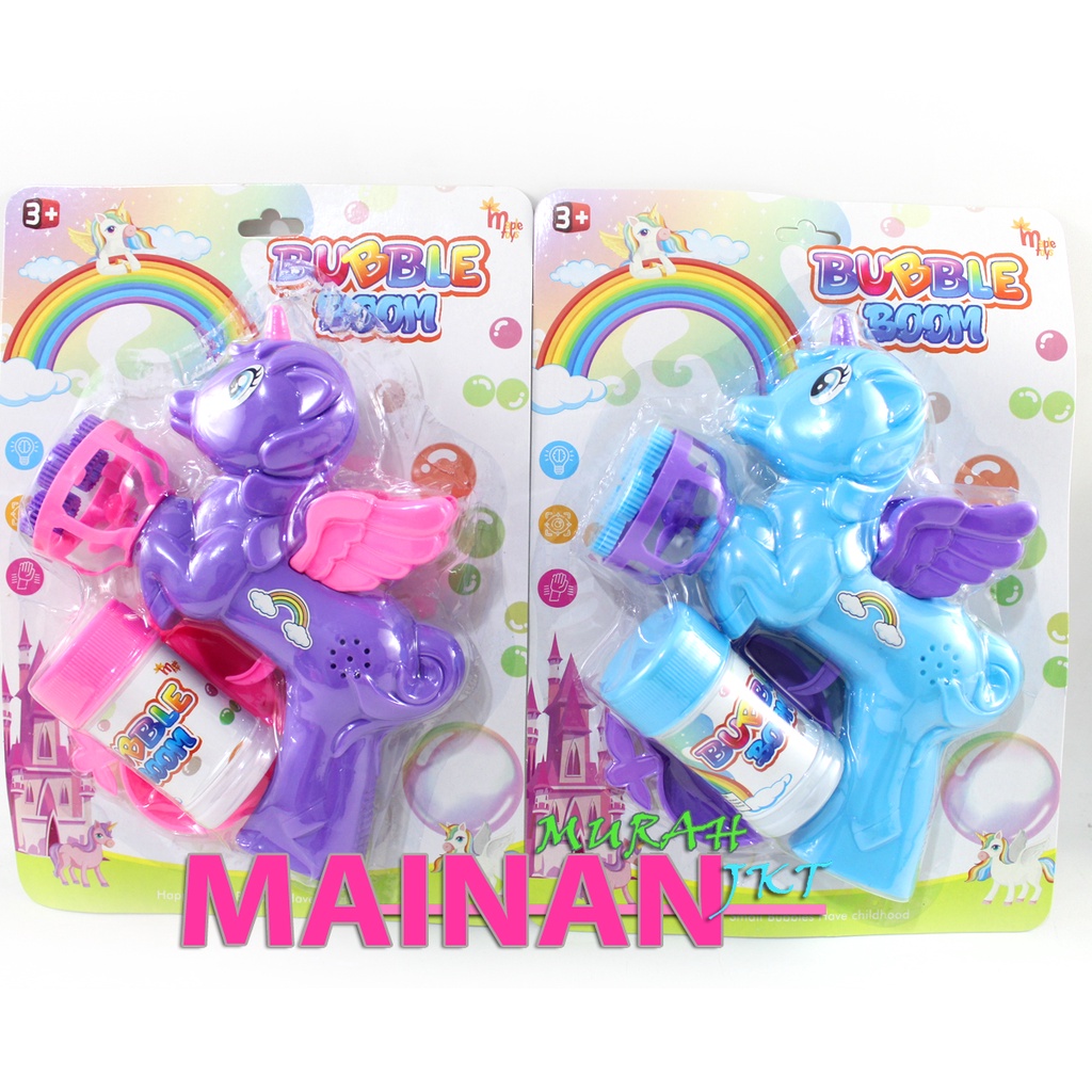 MAINANKEI MAINAN ANAK MURAH BUBBLE BOOM KUDA PONY MT296 MAINAN TEMBAKAN GELEMBUNG BENTUK KUDA LITTLE PONY