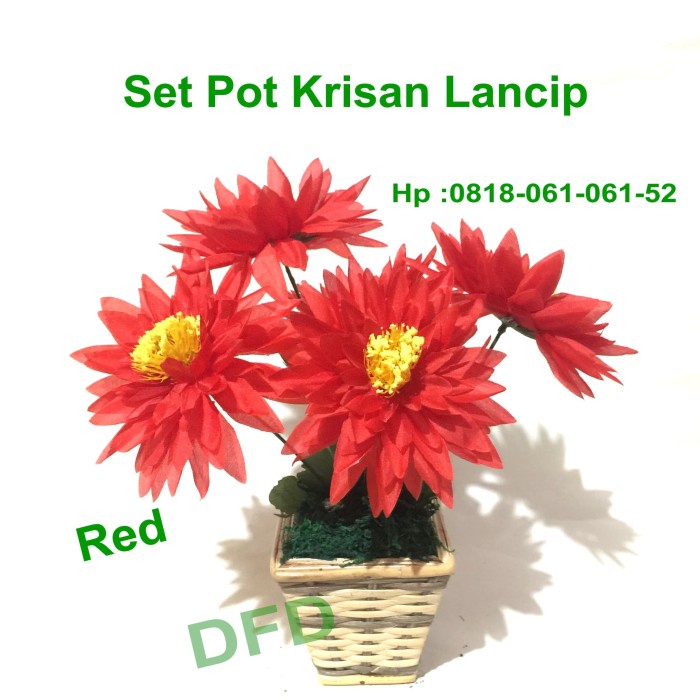 Unik Krisan Teratai Isi 5 Pot / Bunga Matahari / Bunga Plastik Limited