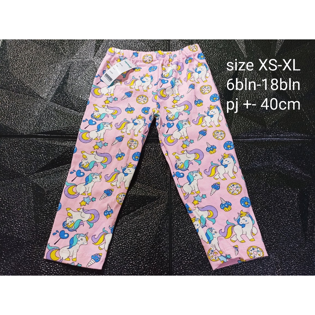 Legging Anak perempuan import bayi 0 6 12 bulan celana callysta dewasa elzatta forever 21 gym hitam 