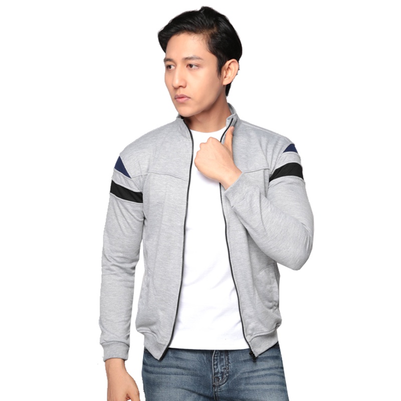 GIOFLO Jaket Pria Modis Terbaru Baby Terry Hitam / JAK 2264