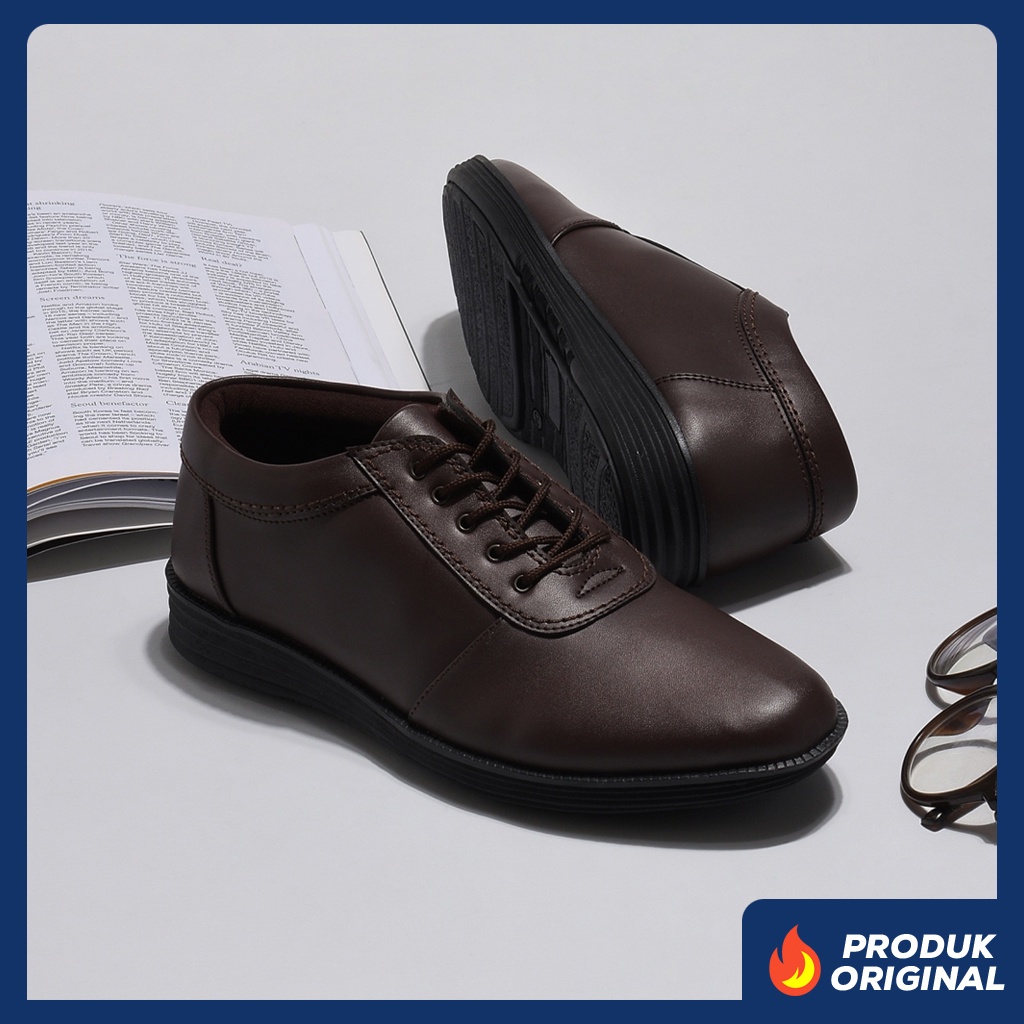 CARLTON BROWN ORIGINAL x JACK Sepatu Formal Coklat Tali Pria Pantofel Kerja Kantor Dinas Resmi Guru Kantoran Pesta Pernikahan Kondangan Nikah Undangan Wedding Wisuda Kuliah Casual Oxford Semi Kulit Premium Footwear Big Size Jumbo Ukuran Besar 44 Keren