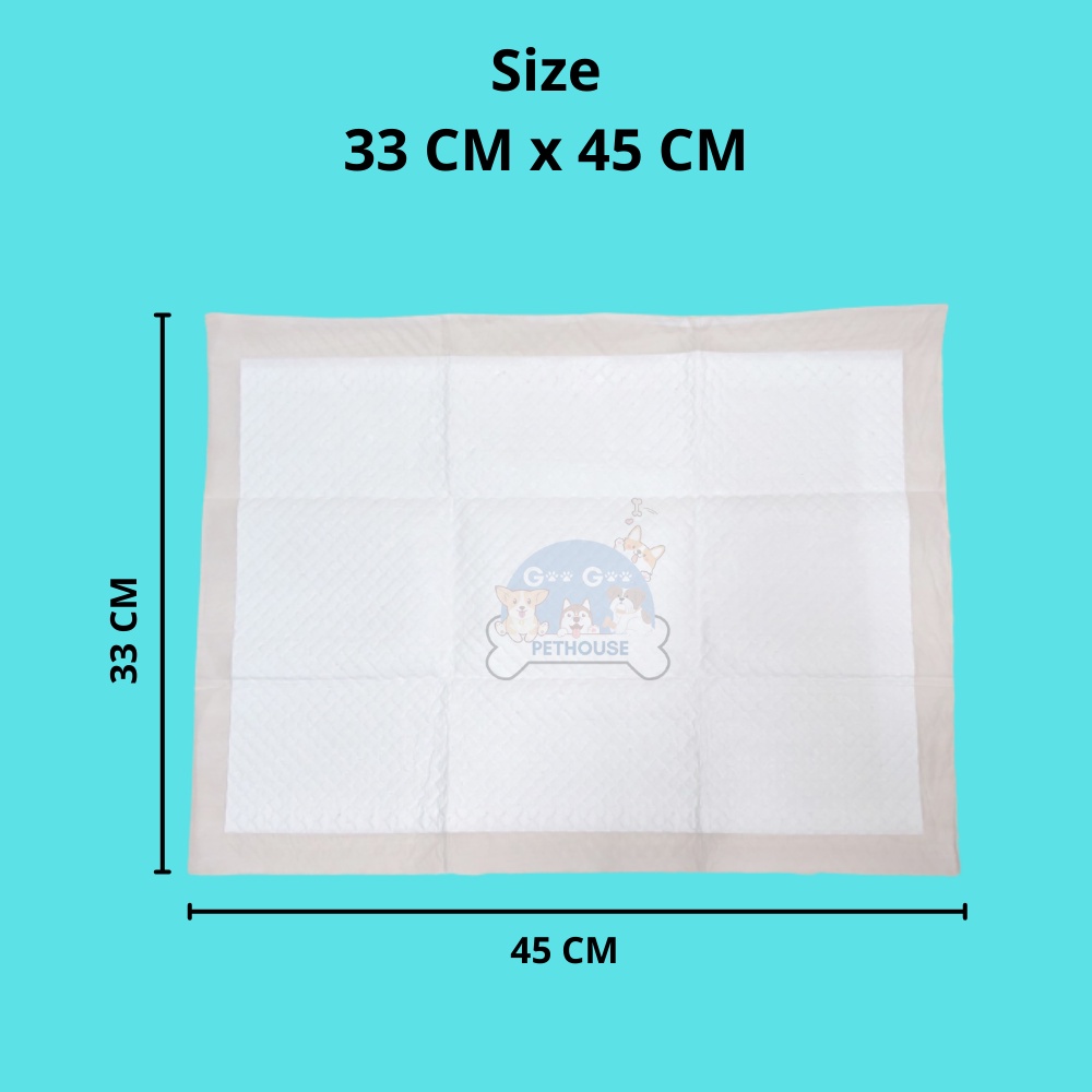 Underpad Training Pad Alas Pipis Anjing Kucing Kelinci Perlak Merek OPTIMA PAD Uk. 33x45, Uk. 45x60, Uk. 60x90 (PACK)