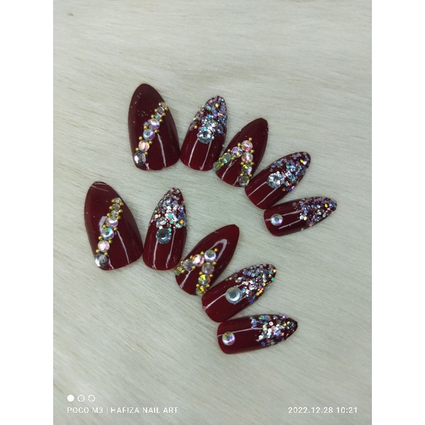 KUKUPALSU WEDDING MAROON 10 PCS LENGKAP DENGAN LEM