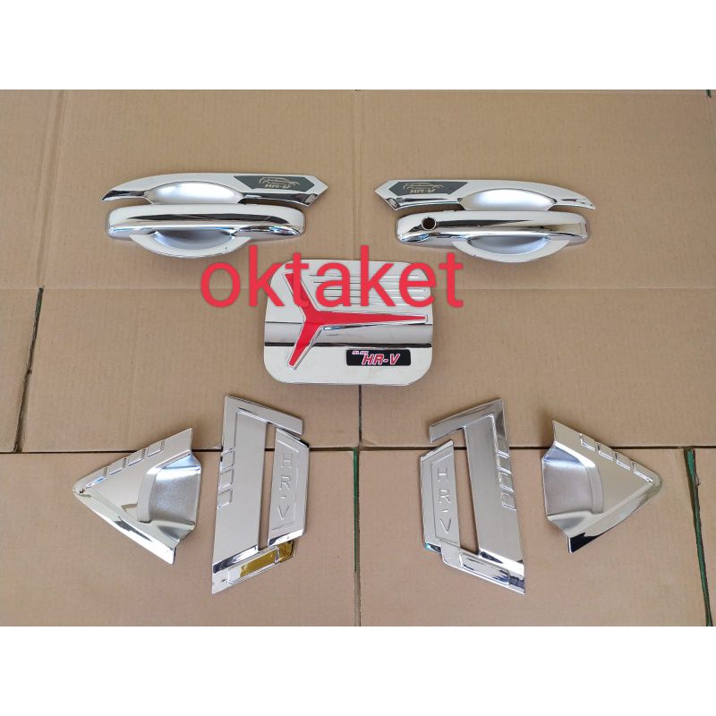 paket outer handle tank cover depan belakang Honda HRV 2022 2023 hitam chrome carbon glossy