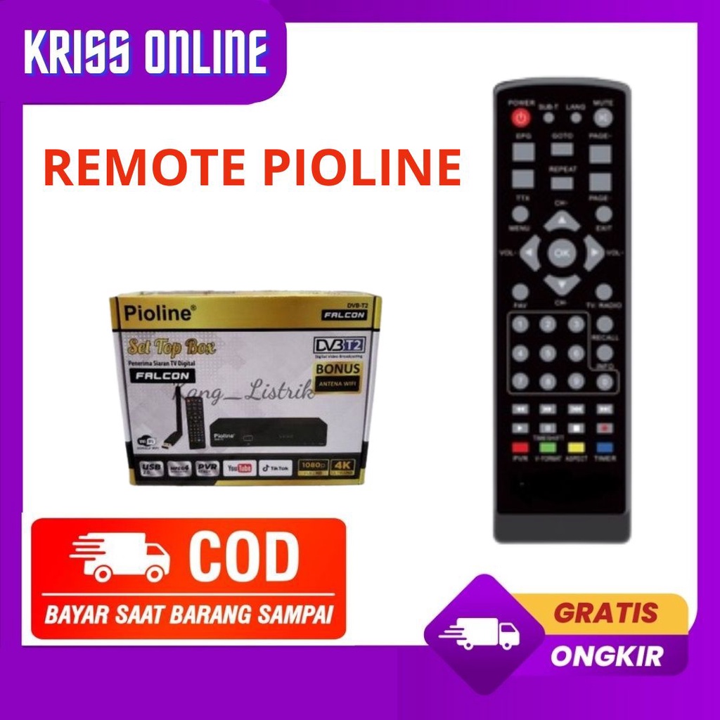 Remot Digital Set Top Box T2 PIOLINE