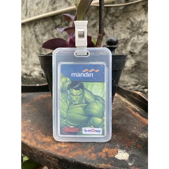 

Termantab] Wadah id card name tag hardcase bank mandiri plus penjepit putih