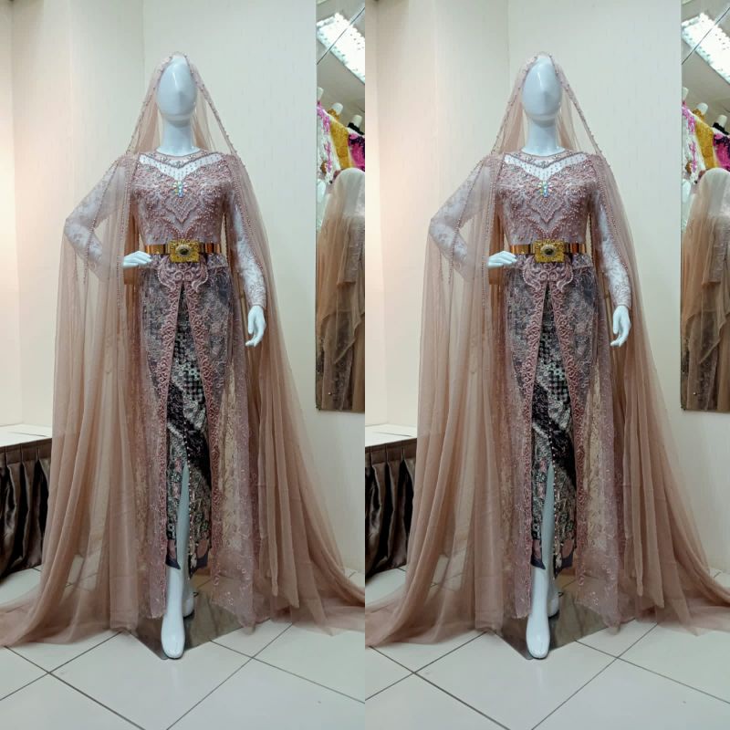 kebaya pengantin modern model blah ekor Payet)