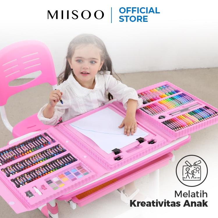 

[KODE L7SIE] MIISOO SET Crayon 208 PCS Set Pensil Warna Pastel Pensil Minyak warna untuk Melukis dan mewarnai