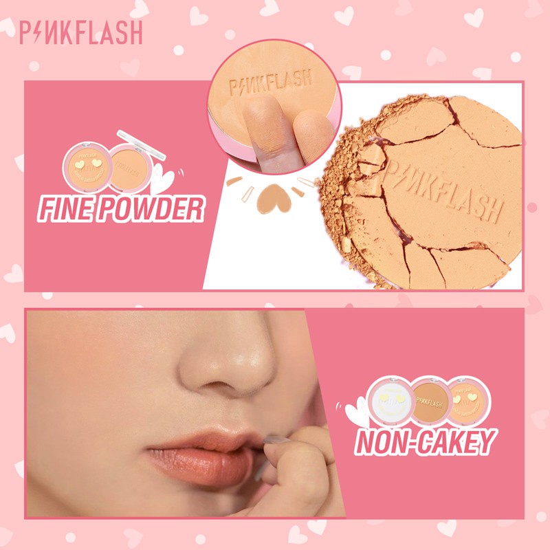 PINKFLASH OhMySelf Bedak BB Cushion Pressed Powder Long-lasting Matte Lightweight Oil Control Special Edition Bedak Pada