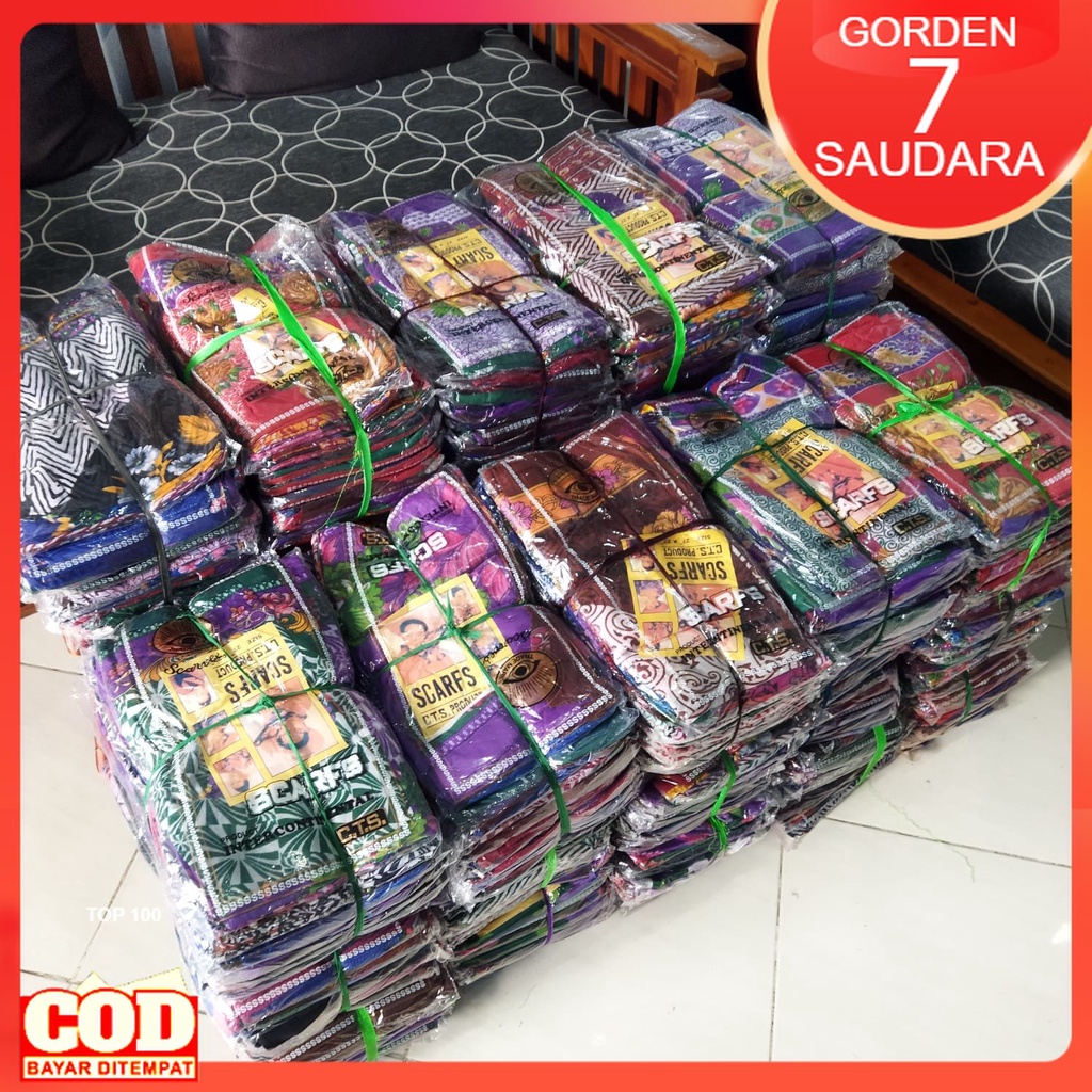 PAKET USAHA Jilbab CTS Segi Empat Motif Harga Grosir Minimal Pembelian 10Lusin Murah COD