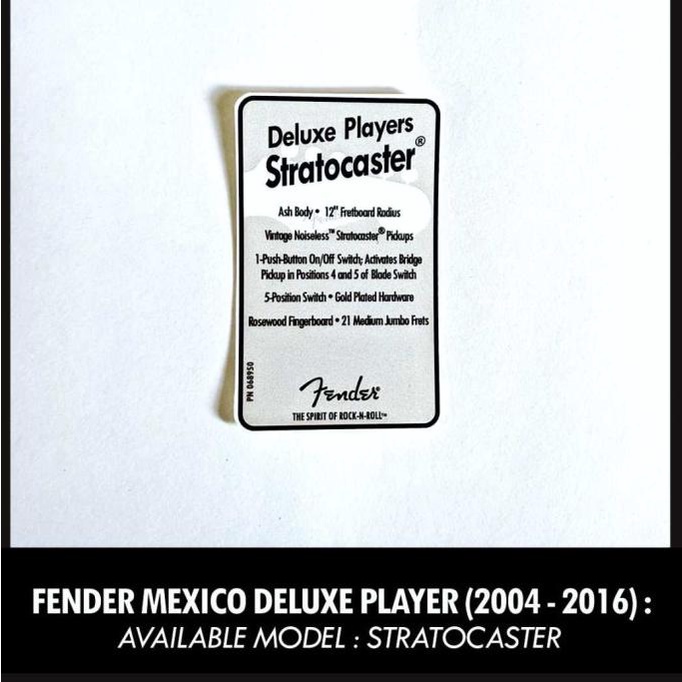 Fender Mexico Sticker Pickguard Gitar dan Bass Set Stiker Pickguard