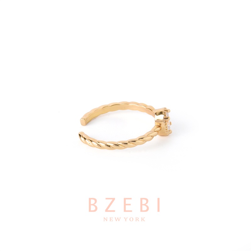 Bzebi Cincin Emas Berlian 18k, Cincin Terbuka Dapat Disesuaikan, Anti Karat, Gaya Korea, Aksesoris Fashion Wanita, Aksesoris Sehari-Hari, Perhiasan Premium, Hadiah Ulang Tahun Dengan Box 833r