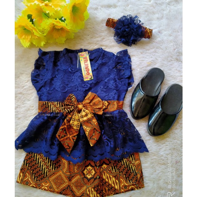 KEBAYA BAYI & ANAK WARNA NAVY BIRU DONGKER