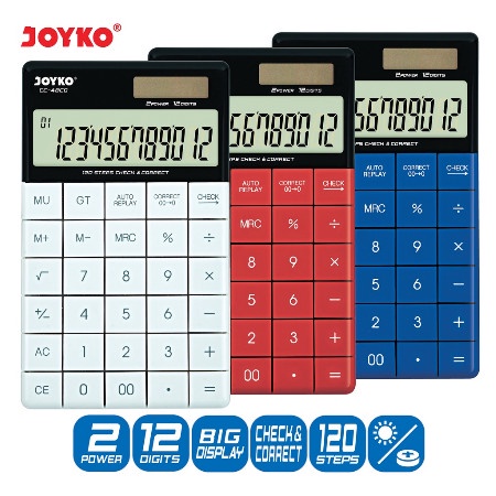 

STOK TERBATAS Kalkulator Joyko CC-48 CO (12 Digits / Check Correct)