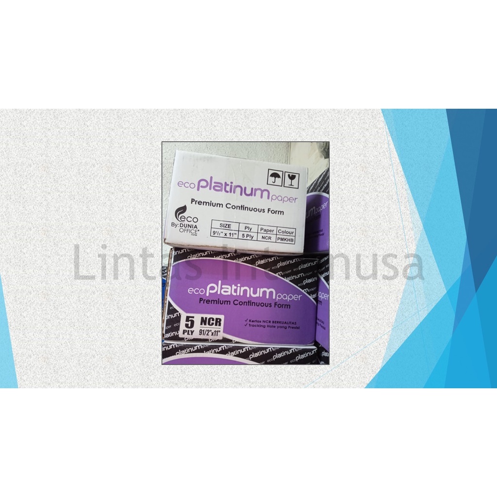 

Continuous Form Ukuran 9,5 Inch x 11 Inch, 5 Ply NCR Merk Platinum/MERK JNS