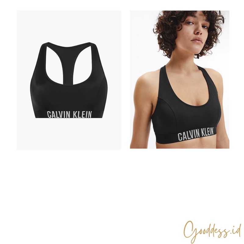 CALVIN KLEIN INTENSE POWER BRALETTE BIKINI TOP BLACK
