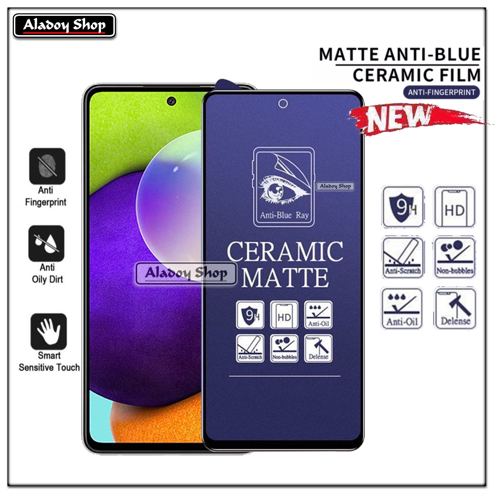 PAKET 3IN1 Anti Gores Blue Matte Anti Glare Samsung A52/A52S + Tempered Glass Camera dan Skin Carbon