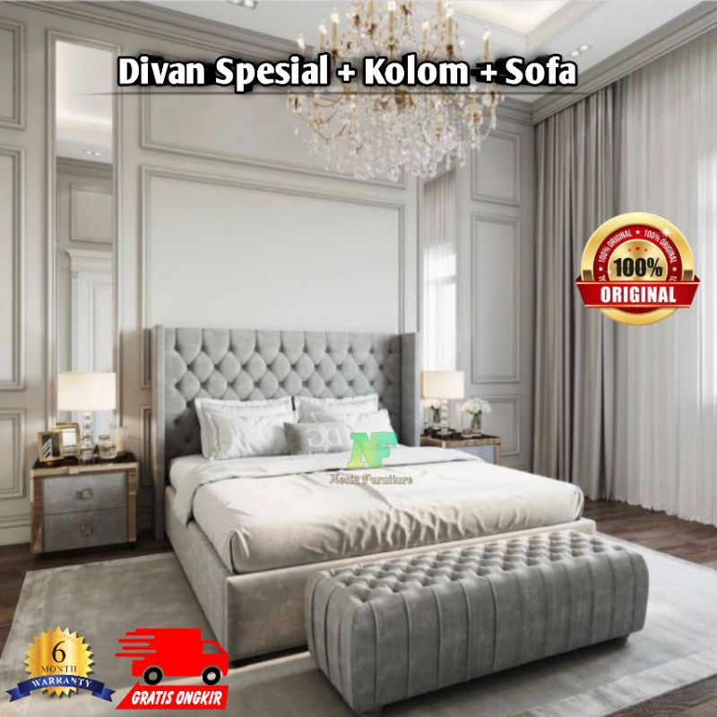 divan Sandaran Plus kolam plus sofa | kasur  risbang  ranjang  dipan kayu dipan  dipan tempat tidur 