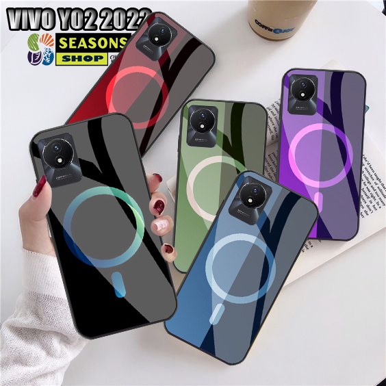 [VIVO Y02 2022] Softcase Kaca Vivo Y02 - Softcase Glass Glitter Vivo Y02 -  Softcase Vivo Y02  - Cas