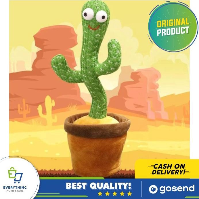 Boneka Kaktus Bicara Original | Dancing Cactus Toy (Bisa Bicara)