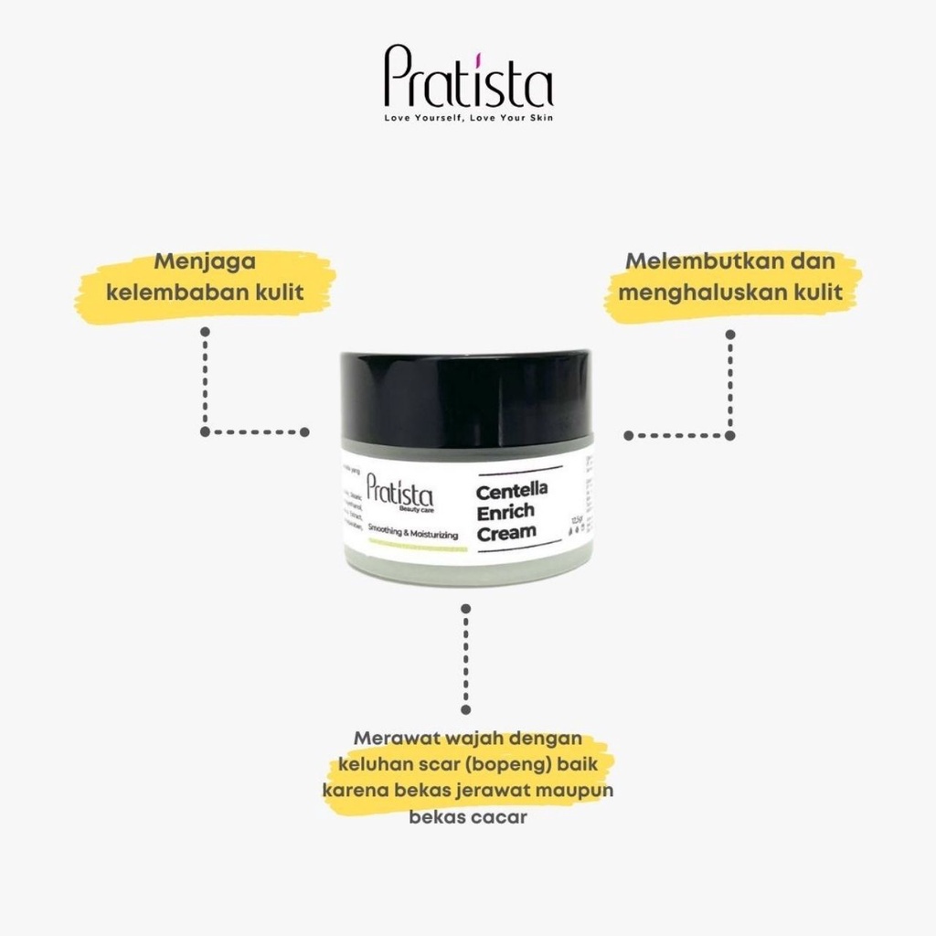 Pratista Cream Bopeng Wajah CENTELLA ENRICH CREAM Pratista Skincare Krim Lubang Bekas Jerawat dan Cacar BPOM