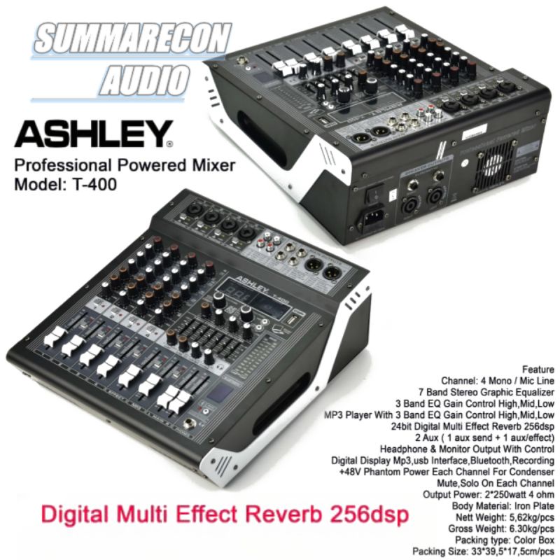 Jual Power Mixer Ashley T Original Bluetooth Channel Shopee Indonesia