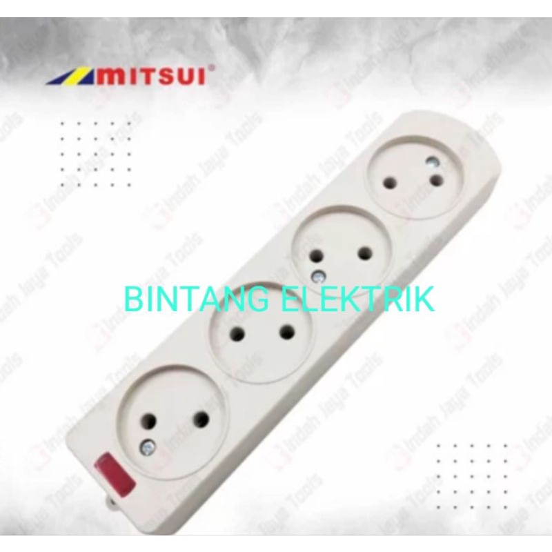 Stop kontak Mitsui 4 lubang gepeng SNI