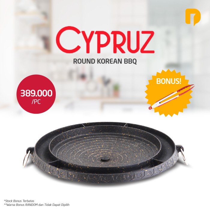 $$$$] Cypruz Round Korean BBQ Grill/Alat panggang ala korea