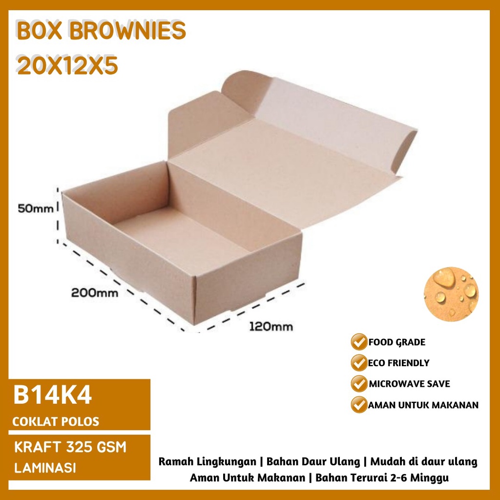 Box Brownies Laminated Dus Kue Dus Brownies( B14K4-20X12X5)