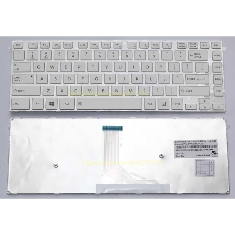 Keyboard Toshiba Satellite L40-A L40D-A L45-A L40T-A L45D-A L45T PUTIH