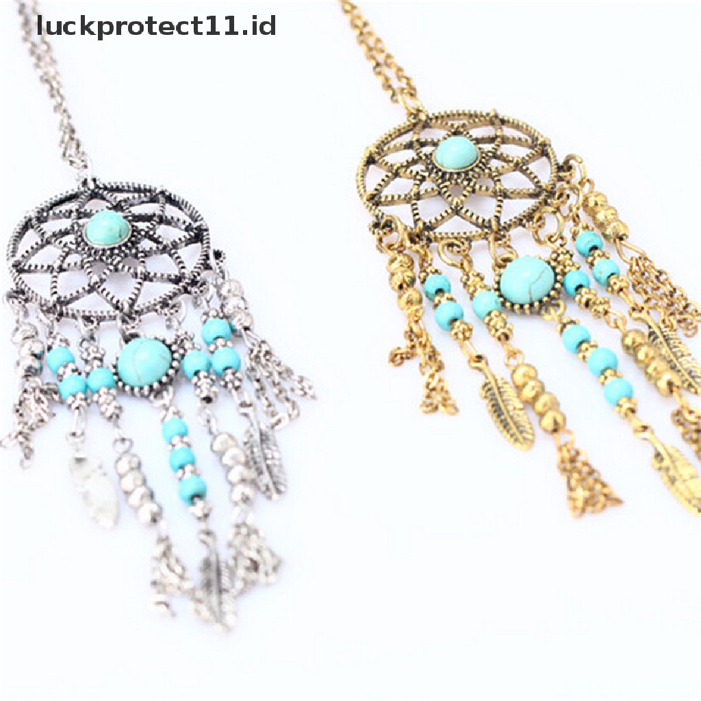 // Fashion Hot///Fashion Kalung Rantai Panjang Model Rumbai Dream Catcher Gaya Bohemia Vintage Untuk Wanita.