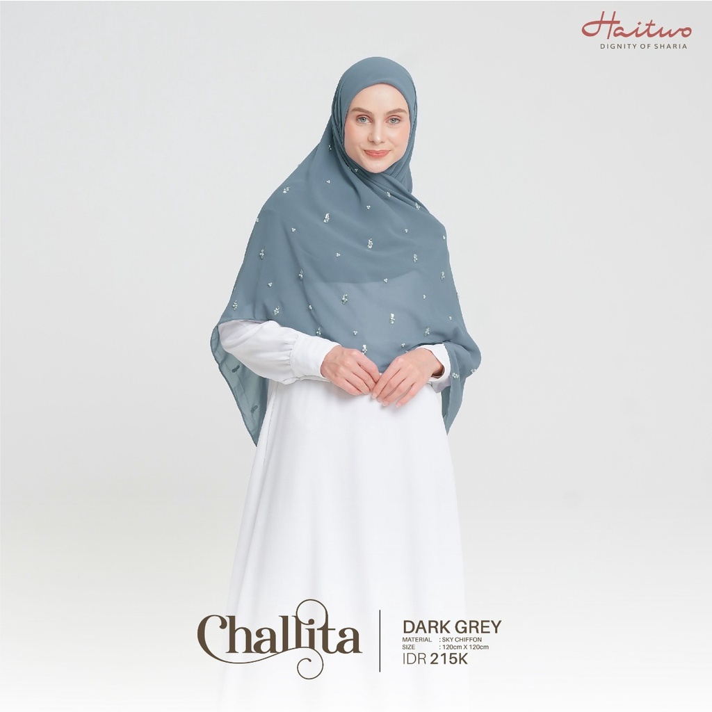 HAITWO HIJAB CHALILITA HIJAB MODERN KEKINIAN BAHAN SKY CHIFFON MOTIF PRINT by HAITWO HIJAB