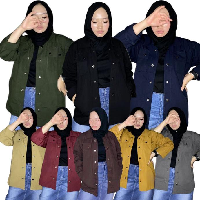 Jaket Semi Parka Cewek Murah / Kemeja Semi Parka Wanita / Jaket Parka