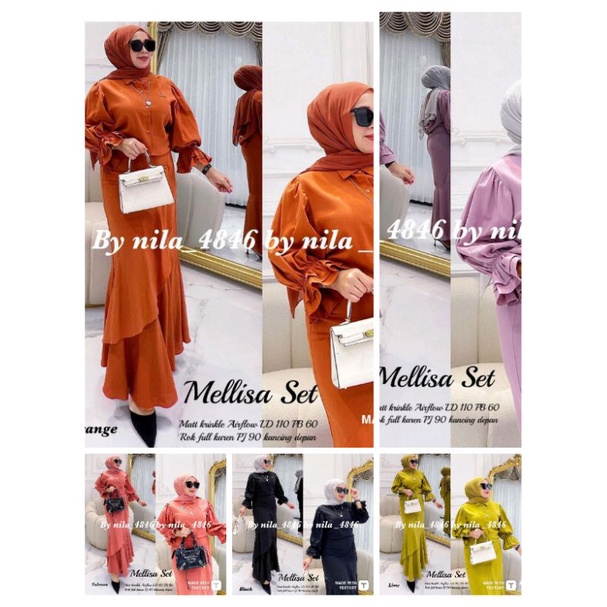 FASHION MUSLIM PAKAIAN WANITA MELLISA SET CRINCLE KRINGKEL PREMIUM POLOS KEKINIAN
