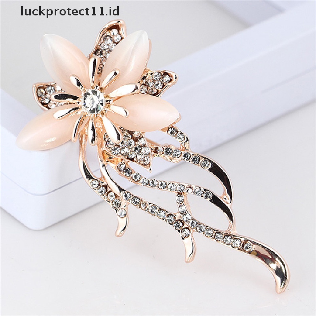 /Fashion Hot// Fashion// Opal Bunga Bros Berlian Imitasi Kristal Brooch Pin Pesta Pernikahan Wanita Perhiasan.